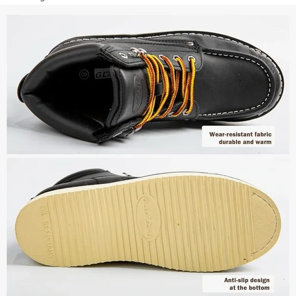 Stylish Black Men's Boots with Orange Laces - Picture 3 of 7